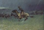 Frederic Remington, The Stampede by Lightning (mk43)